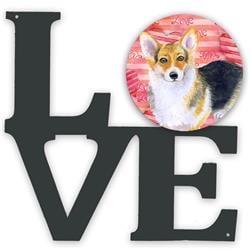 Picture of Carolines Treasures BB9729WALV 11.5 x 11.75 in. Pembroke Corgi Love Metal Artwork Wall Decor