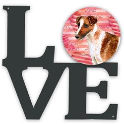 Picture of Carolines Treasures BB9734WALV 11.5 x 11.75 in. Smooth Fox Terrier Love Metal Artwork Wall Decor