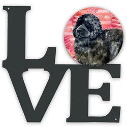 Picture of Carolines Treasures BB9758WALV 11.5 x 11.75 in. Newfoundland Love Metal Artwork Wall Decor