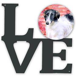 11.5 x 11.75 in. Borzoi Love Metal Artwork Wall Decor