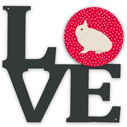 11.5 x 11.75 in. Hermelin Rabbit Love Metal Artwork Wall Decor