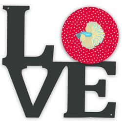 11.5 x 11.75 in. Elephant Ear Betta Love Metal Artwork Wall Decor