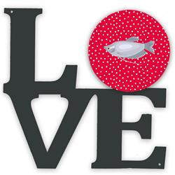 11.5 x 11.75 in. Moonlight Gourami Love Metal Artwork Wall Decor