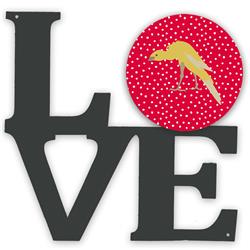 11.5 x 11.75 in. Belgian Hunchback Canary Love Metal Artwork Wall Decor