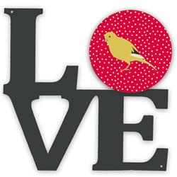 11.5 x 11.75 in. Border Canary Love Metal Artwork Wall Decor