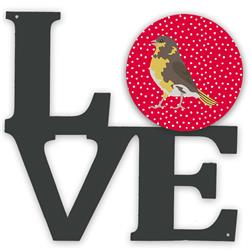 11.5 x 11.75 in. Spanish Canary Love Metal Artwork Wall Decor