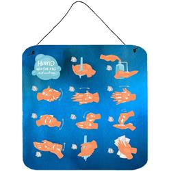 6 x 6 in. Hand Washing Instructions Wall or Door Hanging Prints