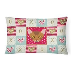 12 x 3 x 16 in. Abyssinian Cat Love Canvas Fabric Decorative Pillow