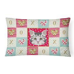 12 x 3 x 16 in. American Bobtail Cat Love Canvas Fabric Decorative Pillow