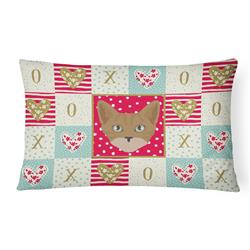 12 x 3 x 16 in. Australian Mist Cat Love Canvas Fabric Decorative Pillow