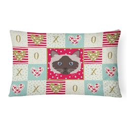 12 x 3 x 16 in. Birman Cat Love Canvas Fabric Decorative Pillow