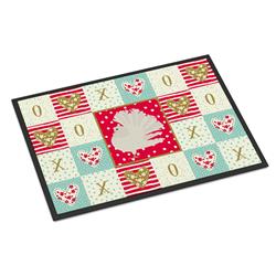 CK5377JMAT 24 x 36 in. Silver Fantail Pigeon Love Indoor or Outdoor Mat