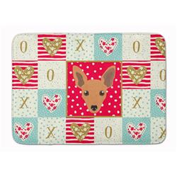 19 x 27 in. Miniature Pinscher Love Machine Washable Memory Foam Mat