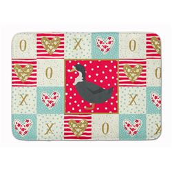 19 x 27 in. Blue Swedish Duck Love Machine Washable Memory Foam Mat