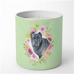 10 oz Cane Corso Green Flowers Decorative Soy Candle