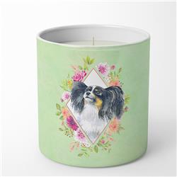 10 oz Papillon Green Flowers Decorative Soy Candle