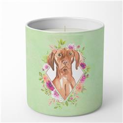 10 oz Vizsla Green Flowers Decorative Soy Candle