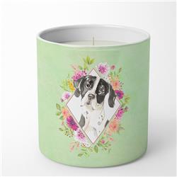 10 oz English Pointer Green Flowers Decorative Soy Candle