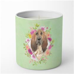 10 oz Bloodhound Green Flowers Decorative Soy Candle
