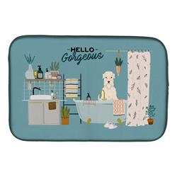 14 x 21 in. Soft Coated Wheaten Terrier in Bathtub Dish Drying Mat