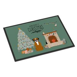 CK7679JMAT 24 x 36 in. Flashy Fawn Boxer Christmas Everyone Indoor or Outdoor Mat