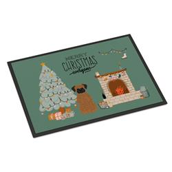 CK7680JMAT 24 x 36 in. Brindle Boxer Christmas Everyone Indoor or Outdoor Mat