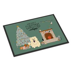 CK7703JMAT 24 x 36 in. White Chow Chow Christmas Everyone Indoor or Outdoor Mat