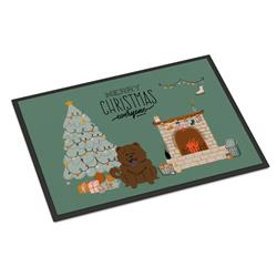 CK7704JMAT 24 x 36 in. Chocolate Chow Chow Christmas Everyone Indoor or Outdoor Mat