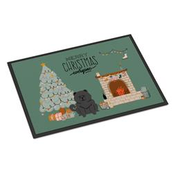 CK7706JMAT 24 x 36 in. Black Chow Chow Christmas Everyone Indoor or Outdoor Mat
