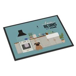 CK7709JMAT 24 x 36 in. Brown Pug Kitchen Scene Indoor or Outdoor Mat