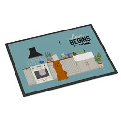 CK7726JMAT 24 x 36 in. Karelian Bear Dog Kitchen Scene Indoor or Outdoor Mat