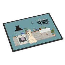 CK7765JMAT 24 x 36 in. Soft Coated Wheaten Terrier Kitchen Scene Indoor or Outdoor Mat