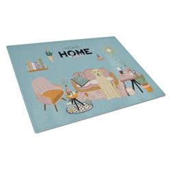 CK7900LCB Yellow Labrador Sweet Home Glass Cutting Board - Large