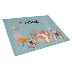 CK7917LCB Brittany Spaniel Sweet Home Glass Cutting Board - Large