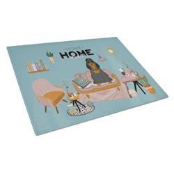 CK7938LCB Black Tan Cocker Spaniel Sweet Home Glass Cutting Board - Large