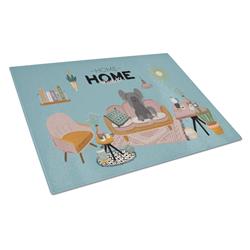 CK7957LCB Black Chinese Crested Sweet Home Glass Cutting Board - Large