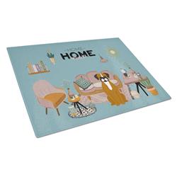 CK7961LCB Flashy Fawn Boxer Sweet Home Glass Cutting Board - Large