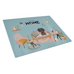 Black Tan Wire Haired Dachshund Sweet Home Glass Cutting Board - Large