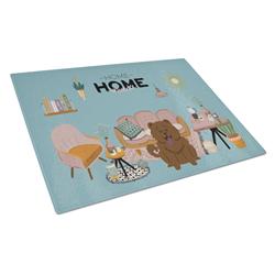 Chocolate Chow Chow Sweet Home Glass Cutting Board - Large
