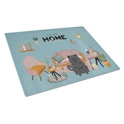 Black Chow Chow Sweet Home Glass Cutting Board - Large