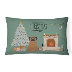 12 x 3 x 16 in. Brindle Mastiff Christmas Everyone Canvas Fabric Decorative Pillow