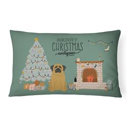 12 x 3 x 16 in. Mastiff Christmas Everyone Canvas Fabric Decorative Pillow