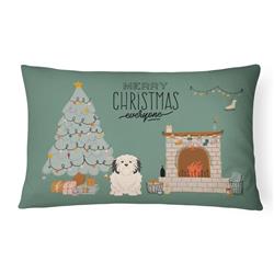 12 x 3 x 16 in. Lowchen Christmas Everyone Canvas Fabric Decorative Pillow