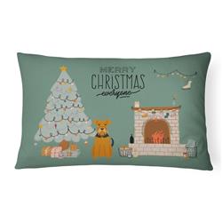 12 x 3 x 16 in. Airedale Christmas Everyone Canvas Fabric Decorative Pillow
