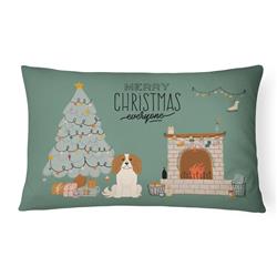 12 x 3 x 16 in. Cavalier Spaniel Christmas Everyone Canvas Fabric Decorative Pillow