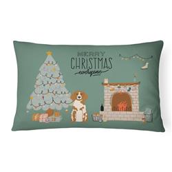 12 x 3 x 16 in. Brittany Spaniel Christmas Everyone Canvas Fabric Decorative Pillow