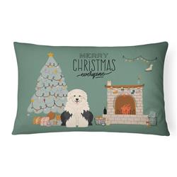 CK7659PW1216 12 x 3 x 16 in. Old English Sheepdog Christmas Everyone Canvas Fabric Decorative Pillow