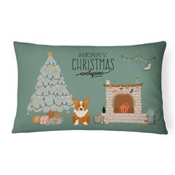 12 x 3 x 16 in. Corgi Christmas Everyone Canvas Fabric Decorative Pillow