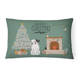 12 x 3 x 16 in. White Boxer Christmas Everyone Canvas Fabric Decorative Pillow