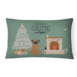 12 x 3 x 16 in. Brindle Boxer Christmas Everyone Canvas Fabric Decorative Pillow